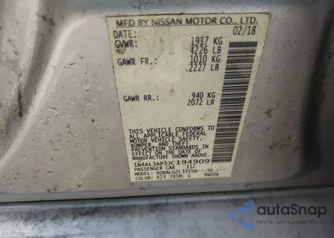 2018 Nissan Altima 2.5 S from USA, damaged, VIN 1N4AL3AP3JC194909